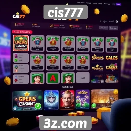 Interface do usuário do cis777 melhora a experiência de jogo